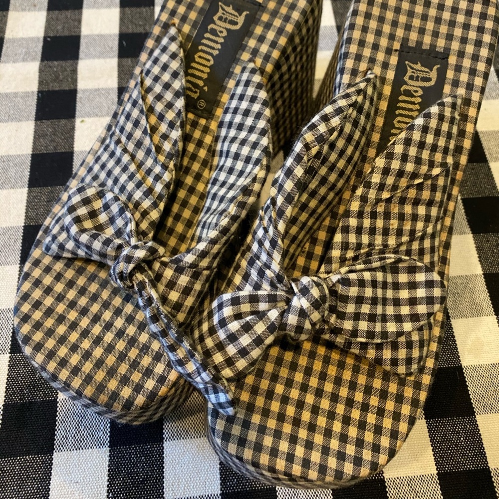 Demonia Gingham Pinup Rockabilly Wedges